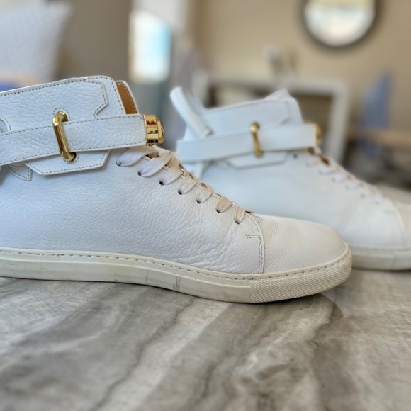 Buscemi White and Gold High Top Men’s Sneakers - Picture 4 of 6